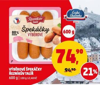 Penny Market Výběrové špekáčky nabídka