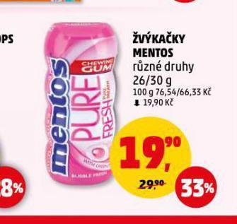 Penny Market Žvýkačky mentos nabídka
