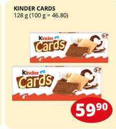 Flop Kinder cards 128 g nabídka