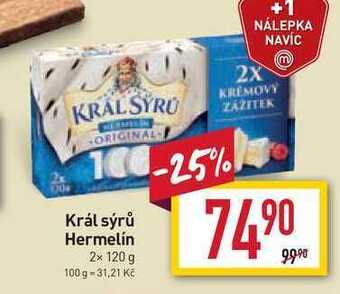 Billa Král sýrů hermelín 2x 120 g nabídka