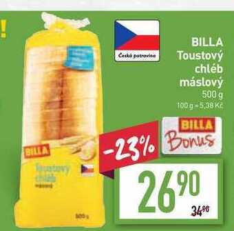 Billa Billa toustový chléb máslový 500 g nabídka