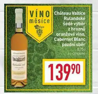 Billa Château valtice mesice for rulandské šedé výběr z hroznů oranžové víno 0,75l nabídka