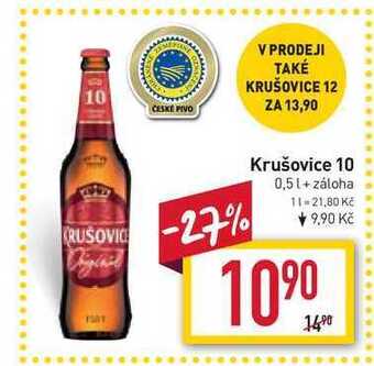 Billa Krušovice 10 0,5 l nabídka