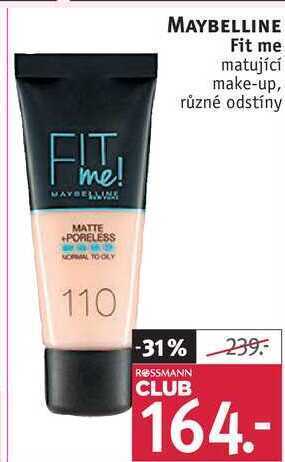 Rossmann Maybelline fit me matující make-up nabídka