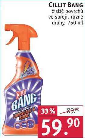 Rossmann Cillit bang čistič povrchů ve spreji, 750 ml nabídka