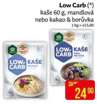 Teta Low carb kaše 60 g, mandlová nebo kakao & borůvka nabídka