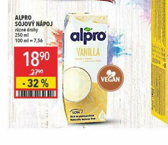 Globus Alpro sójový nápoj nabídka
