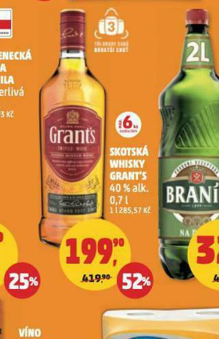 Penny Market Skotská whisky grant´s nabídka