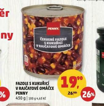 Penny Market Fazole s kukuřicí v rajčatové omáčce penny nabídka