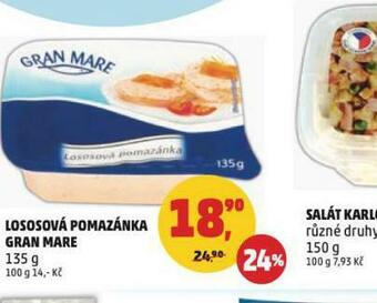 Penny Market Lososová pomazánka gran mare nabídka