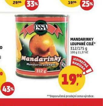 Penny Market Mandarinky loupané celé nabídka
