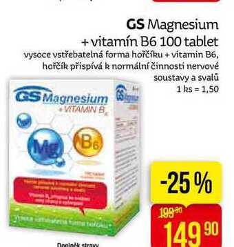 Teta Gs magnesium + vitamín b6 100 tablet nabídka