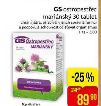 Teta Gs ostropestřec mariánský 30 tablet nabídka