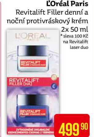 Teta L'oréal paris revitalift filler denní a noční protivráskový krém 2x 50 ml nabídka