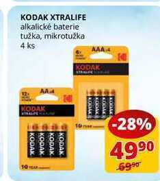 Flop Kodak xtralife alkalické baterie tužka, mikrotužka 4 ks nabídka