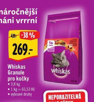 Albert Whiskas granule pro kočky nabídka