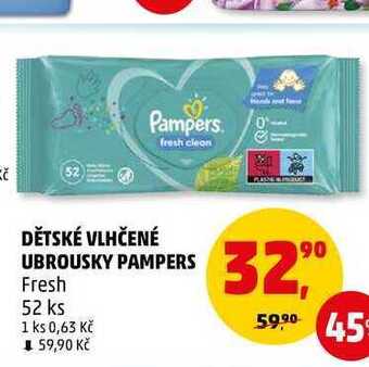 Penny Market Dětské vlhčené ubrousky pampers fresh, 52 ks nabídka