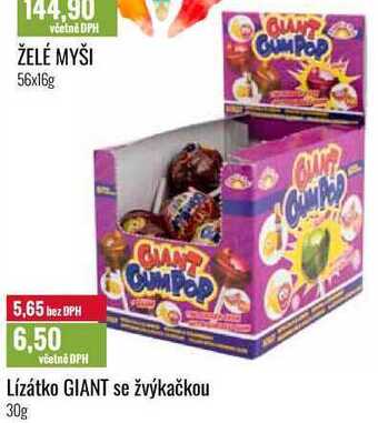 Ratio Lízátko giant se žvýkačkou 30g nabídka