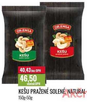 Ratio Kešu pražené solené, natural 150g+50g nabídka