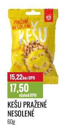 Ratio Kešu pražené nesolené 60g nabídka