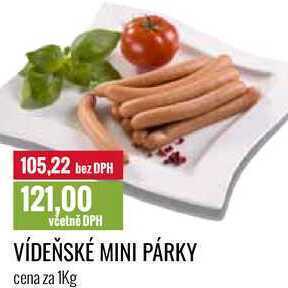 Ratio Vídeňské mini párky cena za 1kg nabídka