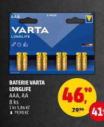 Penny Market Baterie varta longlife aaa, aa, 8 ks nabídka