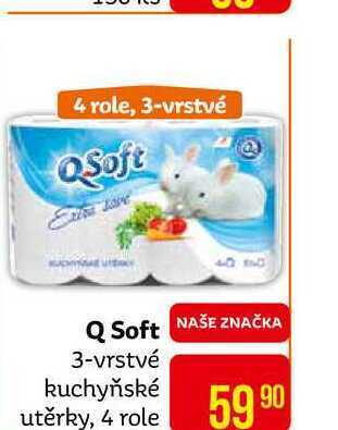 Teta Q soft 3-vrstvé kuchyňské utěrky, 4 role nabídka