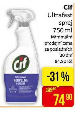 Teta Cif ultrafast koupelna čisticí sprej 750ml nabídka
