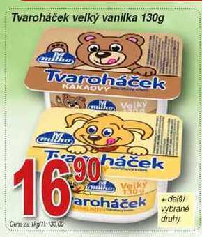 Hruška Milko tvaroháček velký vanilka 130g nabídka