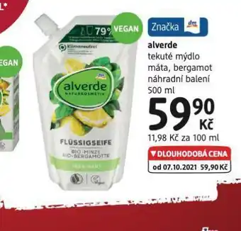 dm drogerie Alverde tekuté mýdlo nabídka