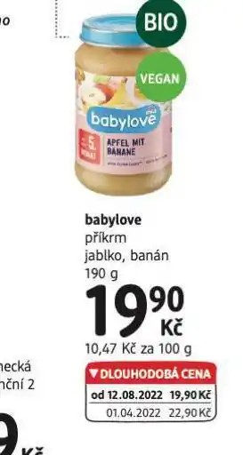dm drogerie Babylove příkrm nabídka