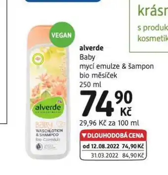 dm drogerie Alverde mycí emulze nabídka