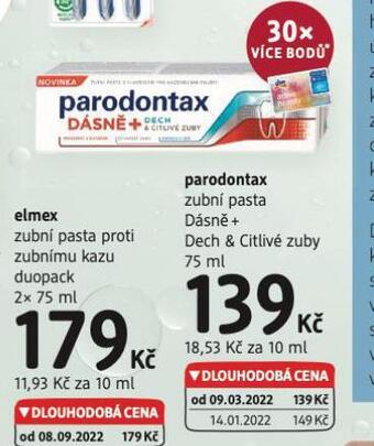 dm drogerie Parodontax zubní pasta nabídka