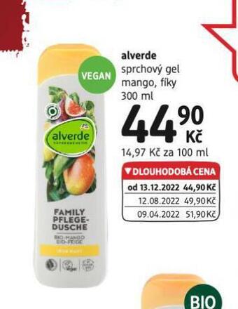 dm drogerie Alverde sprchový gel nabídka