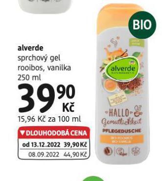dm drogerie Alverde sprchový gel nabídka