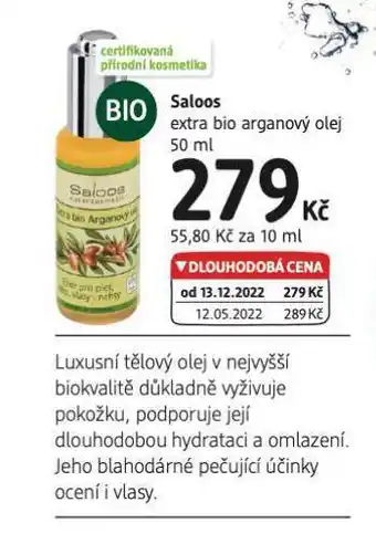 dm drogerie Saloos arganový olej nabídka