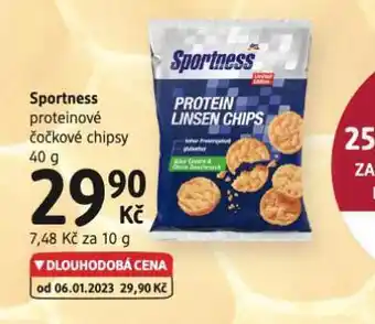 dm drogerie Sportness čočkové chipsy nabídka