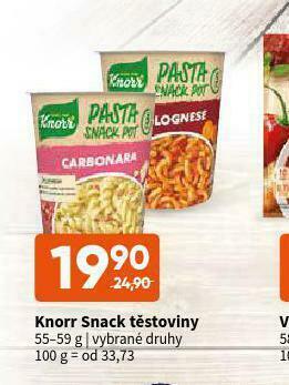 Terno Knorr snack těstoviny nabídka
