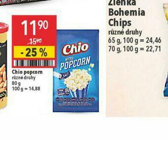 Globus Chio popcorn nabídka