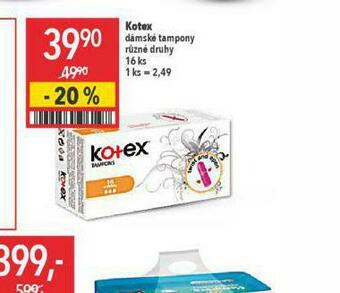 Globus Kotex tampony nabídka