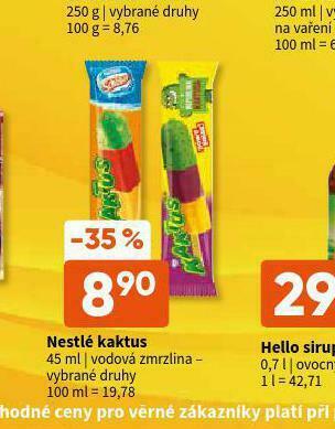 Terno Nestlé kaktus nabídka