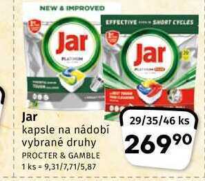 Coop Jar kapsle na nádobí vybrané druhy nabídka