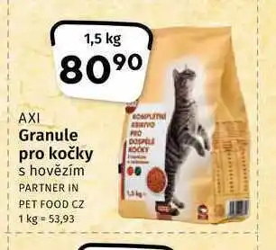 Coop Axi granule pro kočky s hovězím 1,5kg nabídka