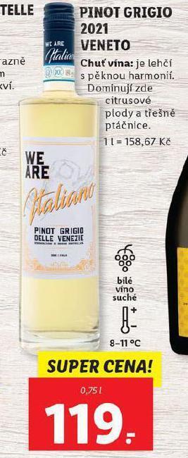 Lidl Pinot grigio 2021 veneto nabídka