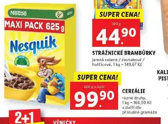 Lidl Nesquik cereálie nabídka