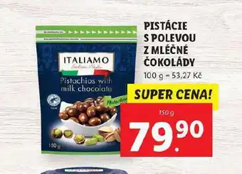 Lidl Pistácie s polevou z mléčné čokolády nabídka