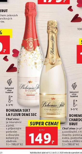 Lidl Bohemia sekt la fleur demi sec nabídka