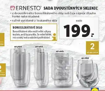 Lidl Sada dvoustěnných sklenic nabídka
