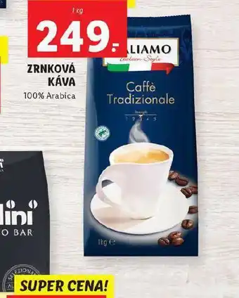Lidl Zrnková káva 100% arabica nabídka