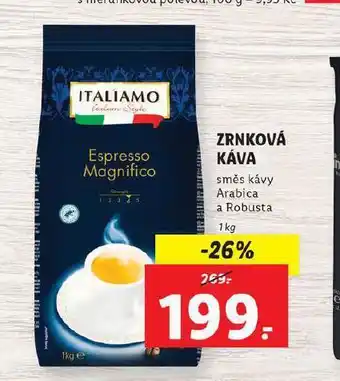 Lidl Zrnková káva směs arabica a robusta nabídka